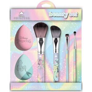 New Disney Princess Makeup Brush and Blending Sponge Beauty Set 6pc